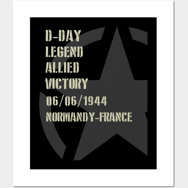 D-Day Legend 1944 invasion Normandy military WW2 T-shirt Wall Art by Jose Luiz Filho